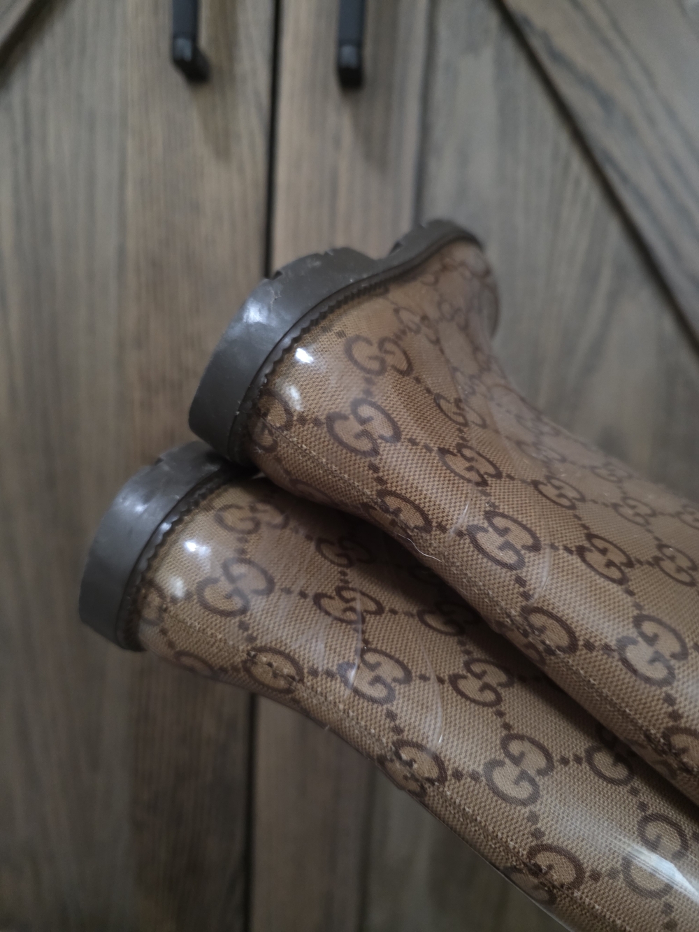 Gucci Brown Logo Kids Rain Boots - Picture 7 of 7